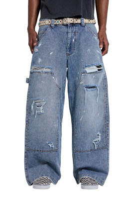 Джинсы Jaded London Blue Vintage Distressed Carpenter купить в интернет-магазине Kicksmania