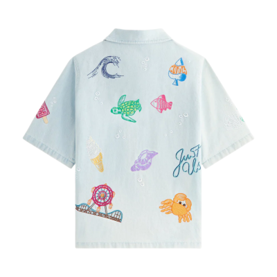 Рубашка KITH KIDS NOVELTY THOMPSON CAMP LIGHT INDIGO купить в интернет-магазине Kicksmania