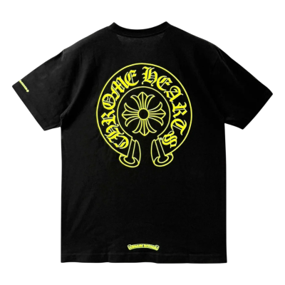 Футболка Chrome Hearts Black Yellow Horseshoe Logo купить в интернет-магазине Kicksmania