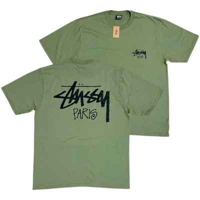 Футболка Stussy Paris Khaki купить в интернет-магазине Kicksmania