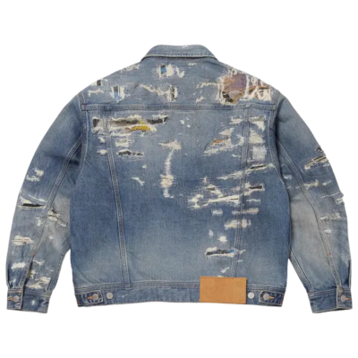 Джинсовая куртка Supreme MM6 Distressed Blue купить в интернет-магазине Kicksmania