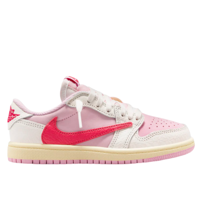 Кроссовки Travis Scott x Air Jordan 1 Low OG Tropical Pink Kids купить в интернет-магазине Kicksmania