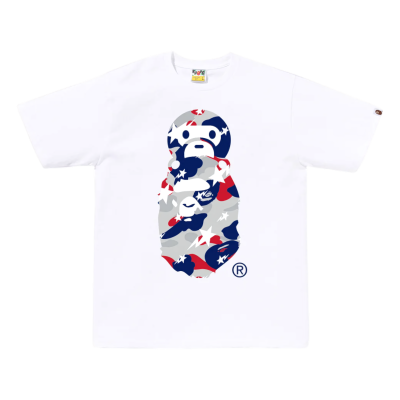 Футболка Bape Baby Milo Strike Camo Milo on Ape Head Tee White купить в интернет-магазине Kicksmania