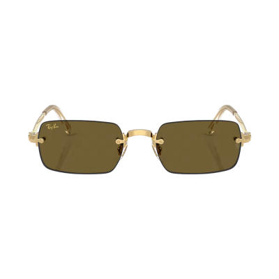 Очки Ray Ban x Asap Rocky Rimless Gold Dark Brown купить в интернет-магазине Kicksmania