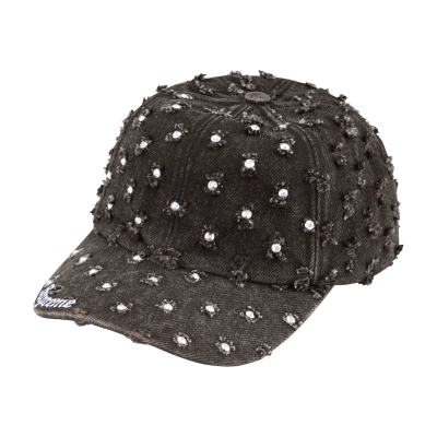 Кепка Supreme Hole Punch Rhinestone Denim 6-Panel Black купить в интернет-магазине Kicksmania — фото 2