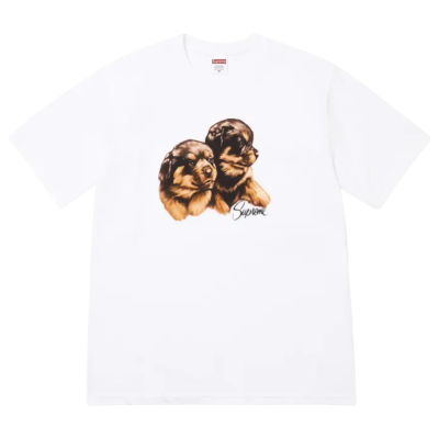 Футболка SUPREME PUPPIES WHITE купить в интернет-магазине Kicksmania