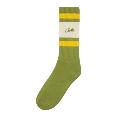 Носки Corteiz Retro Army Green Yellow Cream купить в интернет-магазине Kicksmania