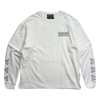 Лонгслив God Selection XXX CIRCLE LOGO LAYERED White купить в интернет-магазине Kicksmania