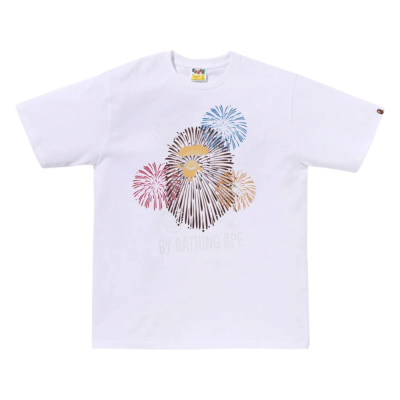 Футболка Bape Fireworks By Ape White купить в интернет-магазине Kicksmania