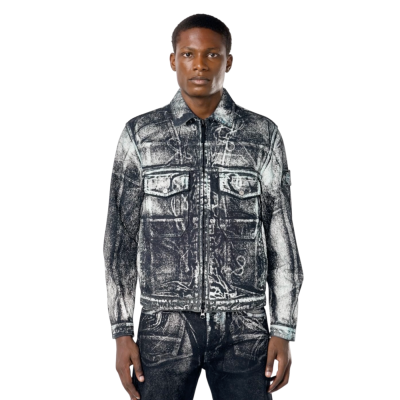 Джинсовая Куртка STONE ISLAND HAND SPRAYED REFLECTIVE LIGHT BULL DENIM-TC SLATE BLUE купить в интернет-магазине Kicksmania — фото 4