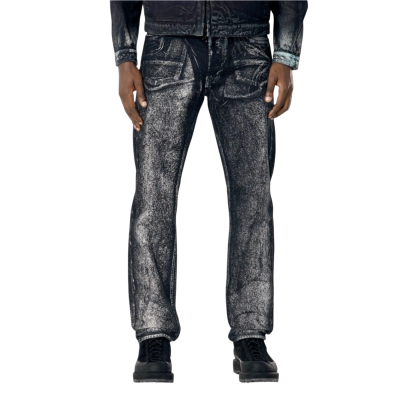 Джинсы STONE ISLAND HAND SPRAYED REFLECTIVE LIGHT BULL DENIM-TC SLATE BLUE купить в интернет-магазине Kicksmania — фото 3