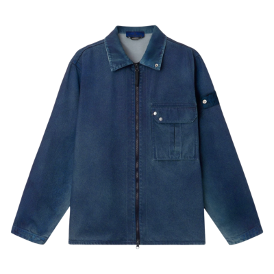 Джинсовая Куртка STONE ISLAND CORRODED REFLECTIVE LIGHT BULL DENIM-TC SLATE BLUE купить в интернет-магазине Kicksmania