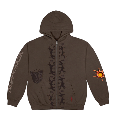 Толстовка Travis Scott Cactus Jack Reverse Dog Zip Up Brown купить в интернет-магазине Kicksmania