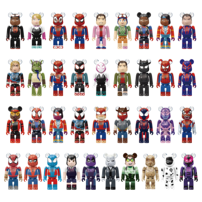 Брелок BearBrick Spider-Man Into the Spider-Verse 100% купить в интернет-магазине Kicksmania