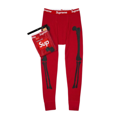 Брюки Supreme x Hanes Bones Thermal Red купить в интернет-магазине Kicksmania