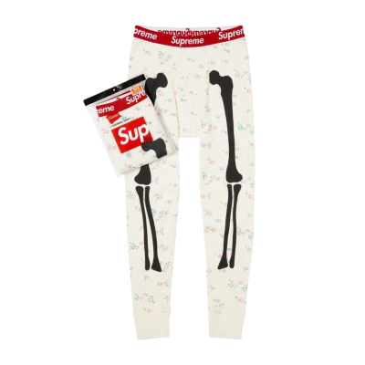 Брюки Supreme x Hanes Bones Thermal White купить в интернет-магазине Kicksmania