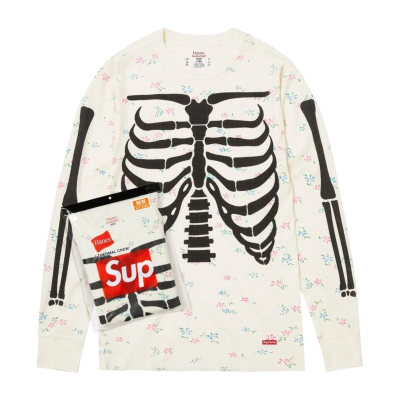 Лонгслив Supreme x Hanes Bones Thermal Crew White купить в интернет-магазине Kicksmania