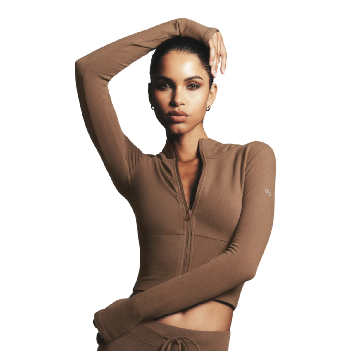 Толстовка Alo Yoga Sway Full Zip Java Brown купить в интернет-магазине Kicksmania