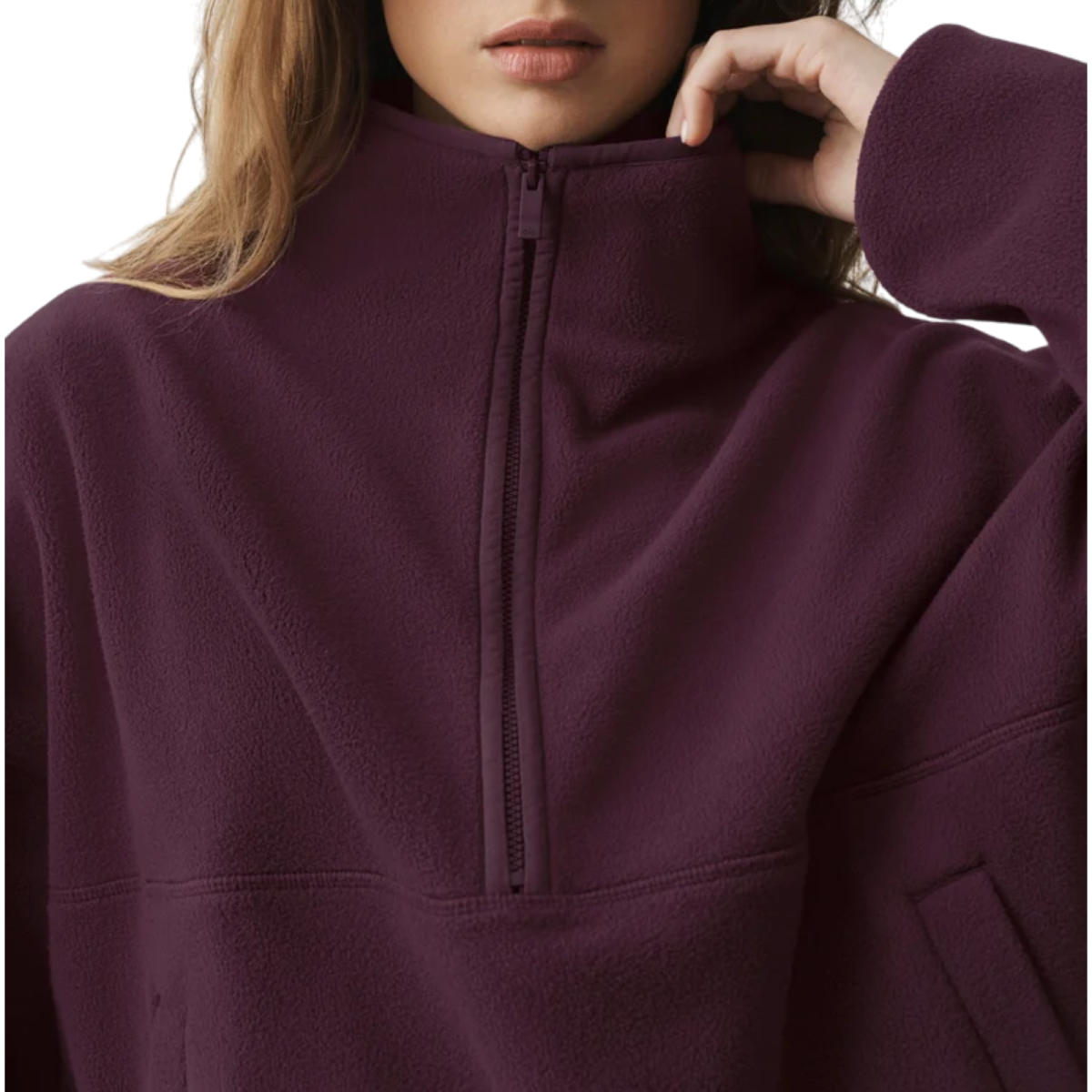 Толстовка Alo Yoga Polar Fleece Retreat Cover Up Rich Bordeaux купить в интернет-магазине Kicksmania — фото 3