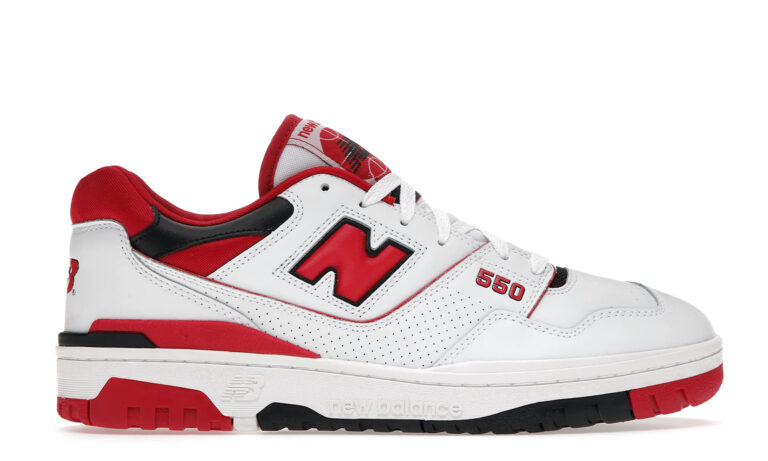 NB 550 White Red - купить оригинальные кроссовки New Balance 550 белые красные | Kicksmania.ru | Магазин Киксмания