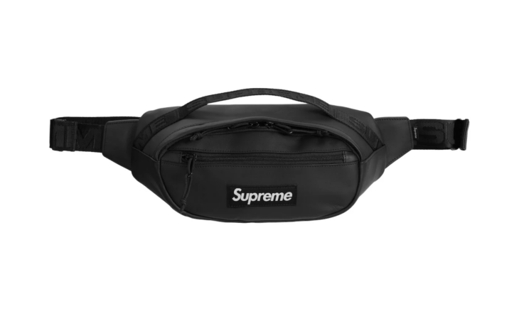 FW23B19 | Supreme Leather Waist Bag Black | Киксмания