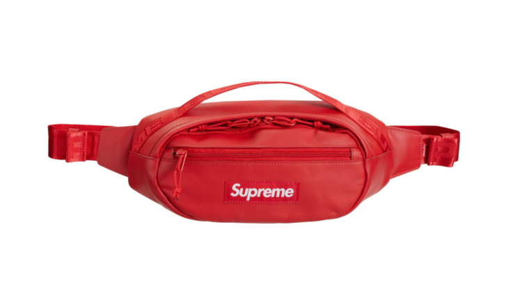 FW23B19-RED | Supreme Leather Waist Bag Red | Киксмания
