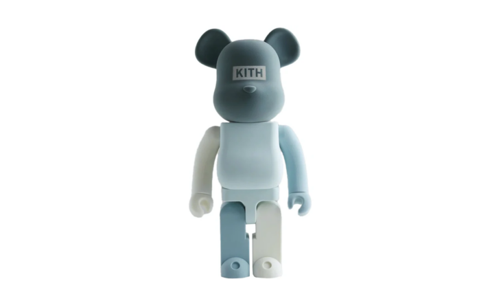 BearBrick x KITH Flock Style Grey 1000% | Киксмания