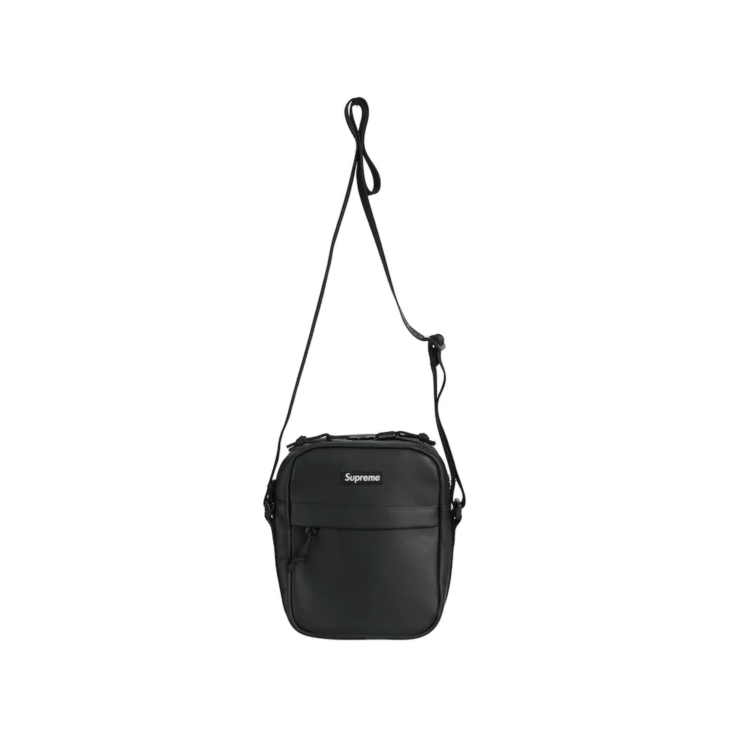 FW23817-BLACK | Сумка через плечо Supreme Leather Shoulder Bag Black | Киксмания