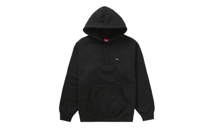FW23SW41 | Supreme Small Box Drawcord Hooded Sweatshirt Black | Киксмания